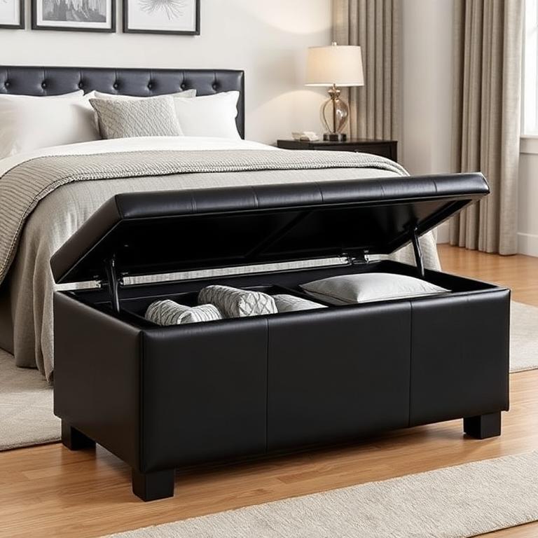 Black Leather Storage Box