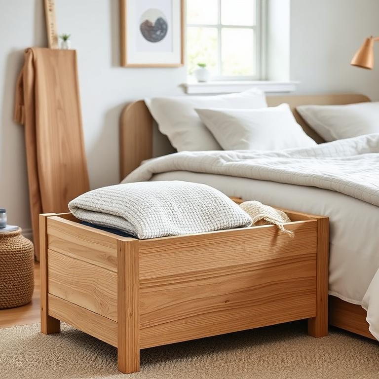 Oak Wooden Blanket Box
