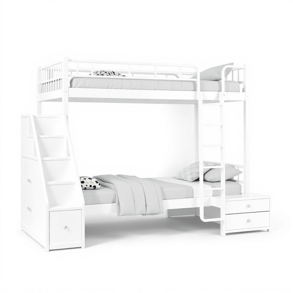 White Staircase Bunk Bed