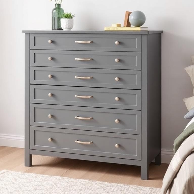 Grey 5-Drawer Chest