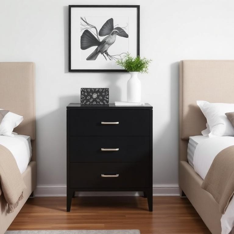 Black 3-Drawer Chest