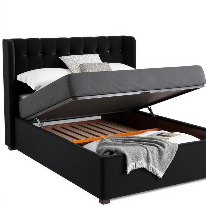 Black Velvet Ottoman Divan