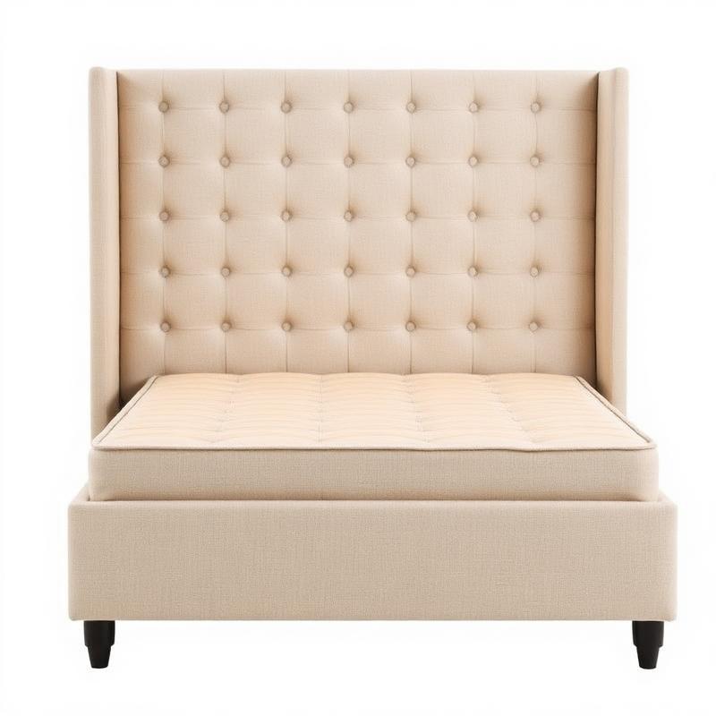 Beige Boucle Wing Divan