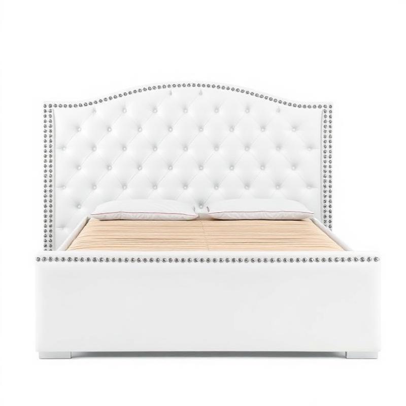 White Leather Studded Divan