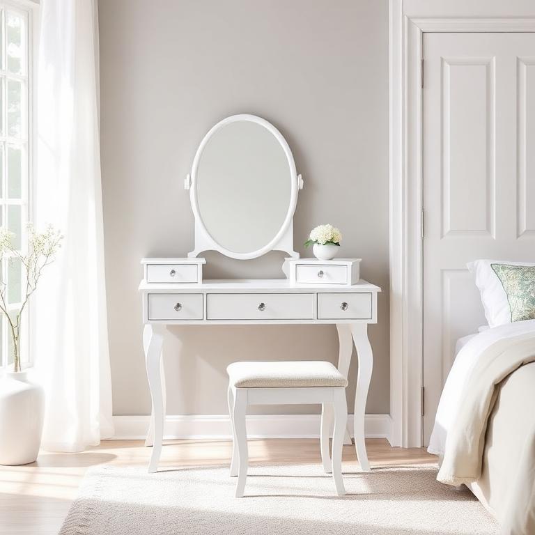 White Classic Dressing Table Set