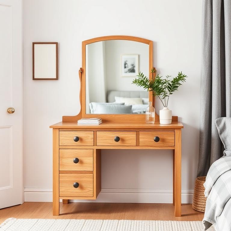 Oak Arched Dressing Table