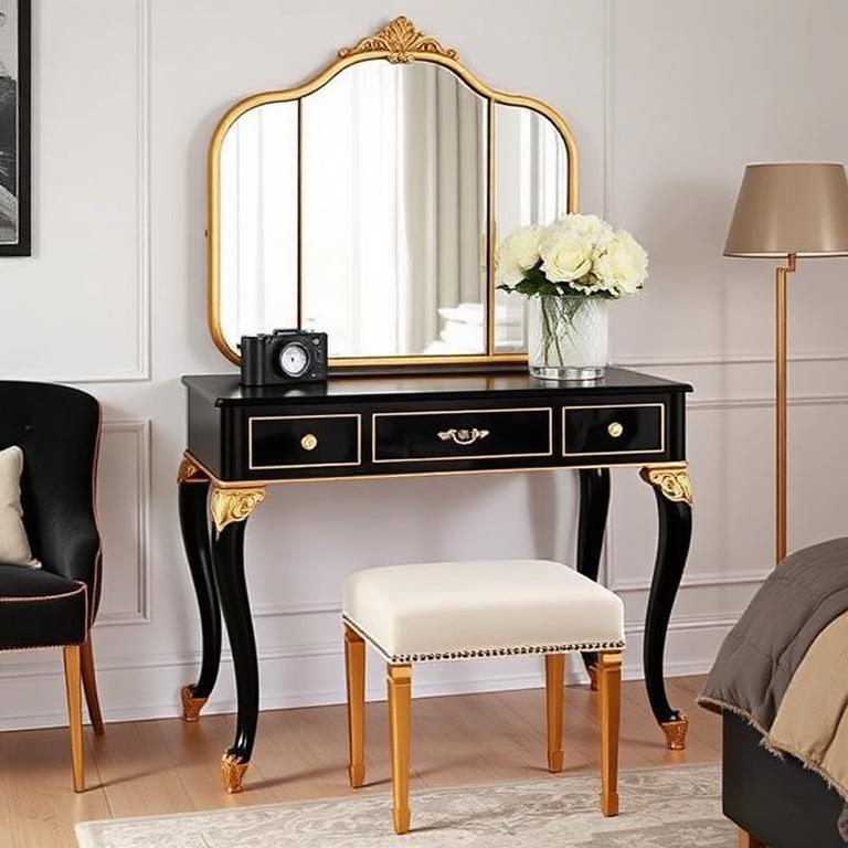 Black & Gold Dressing Table