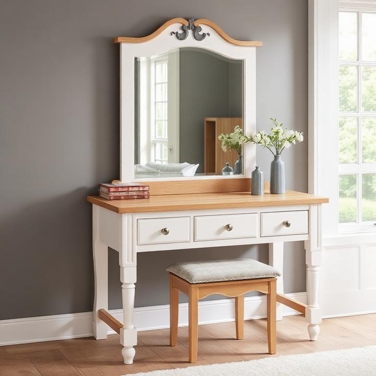 White & Oak Dressing Table