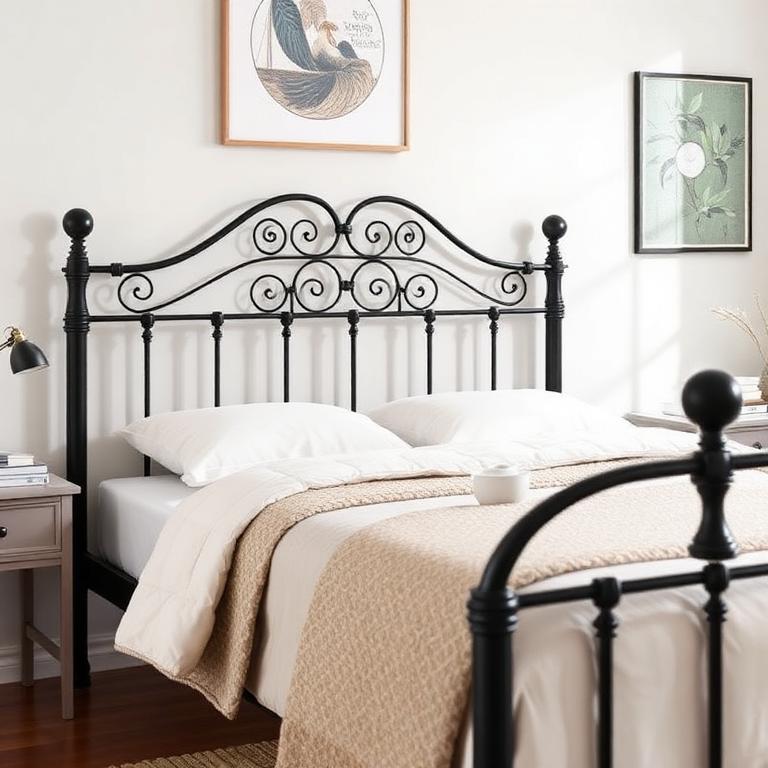 Black Scroll Metal Bed