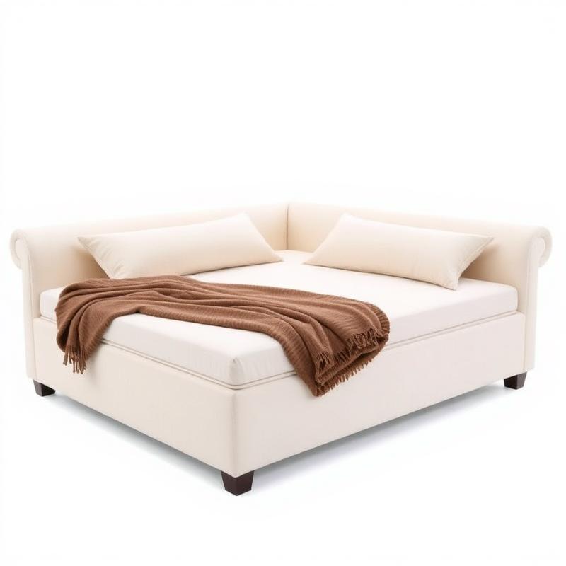 Cream Rolled-Arm Day Bed
