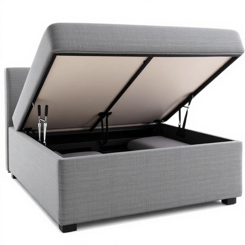 Grey Ottoman Storage Bed