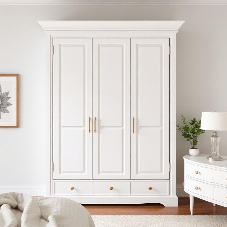 White 3-Door Wardrobe