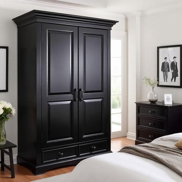 Black 2-Door Wardrobe